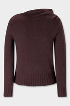 Claude Knit cashmere sweater in soft brown, back view
