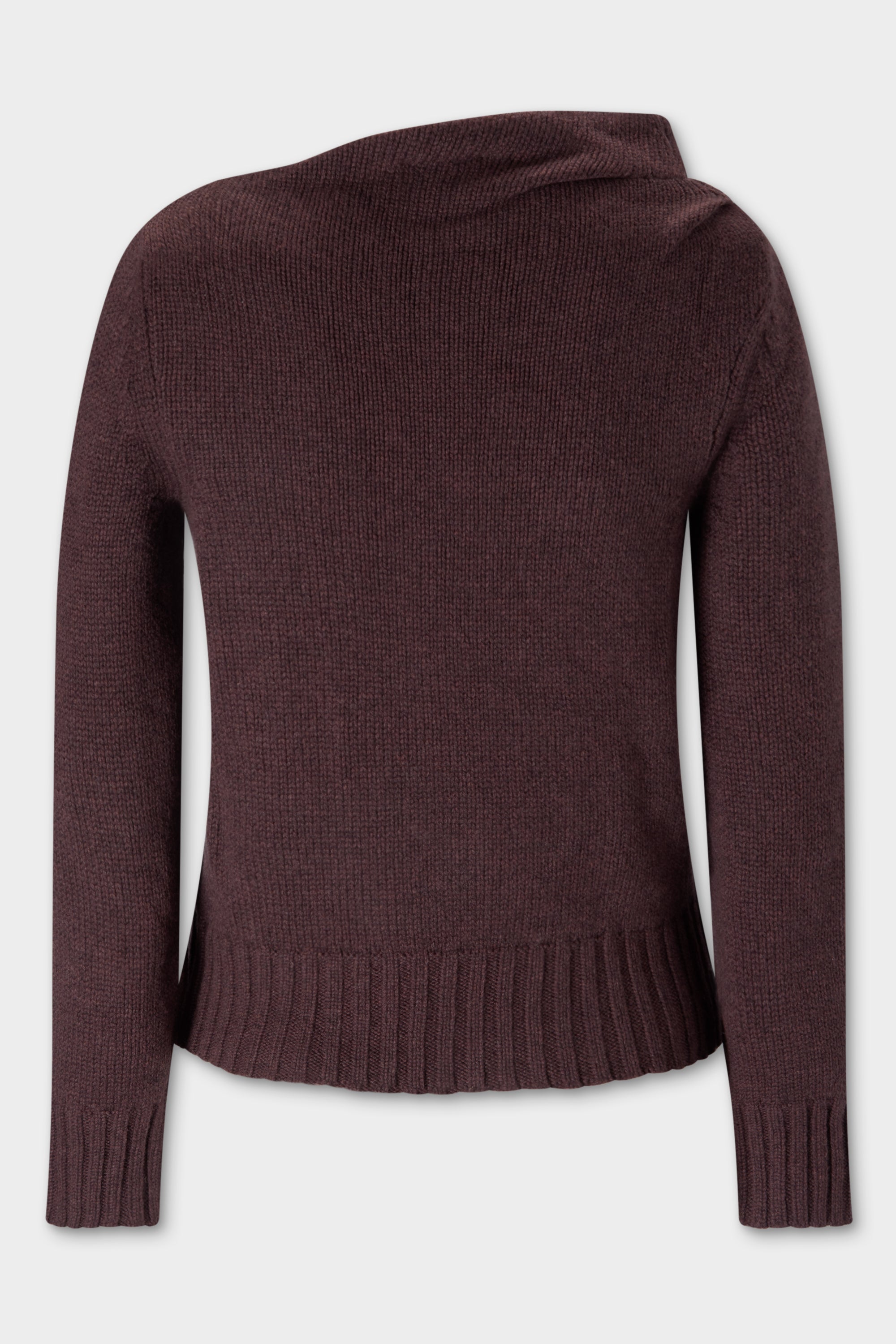 Claude Knit cashmere sweater in soft brown, back view